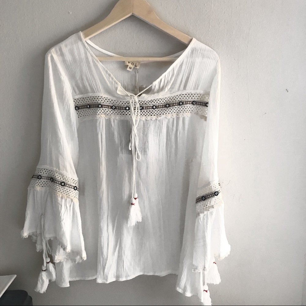 White boho blouse